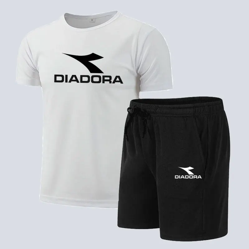 Conjuntos de moda de verão conjunto de shorts masculinos secagem rápida respirável conjunto esportivo manga curta conjunto de camiseta masculino conjunto de jogging