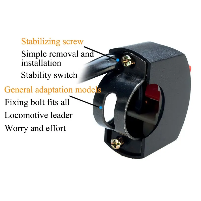 1X Universal Motorcycle Light Switch Connector ON OFF Handlebar Modification Button For Scooter Headlight Motorbike Acessories