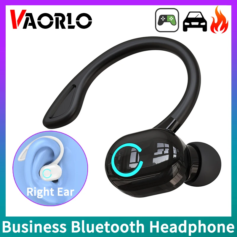 Auriculares inalámbricos con Bluetooth, cascos de graves HIFI con micrófono HD, con gancho para la oreja, cancelación de ruido, resistentes al agua, para juegos, deportes y música