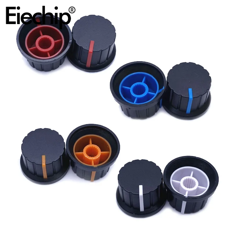 5pcs Two-color Knob Caps 24x15mm Potentiometer Knob Caps Plastic Knob Caps Plum Blossom Axis Knob Hats Straw Knob Hats