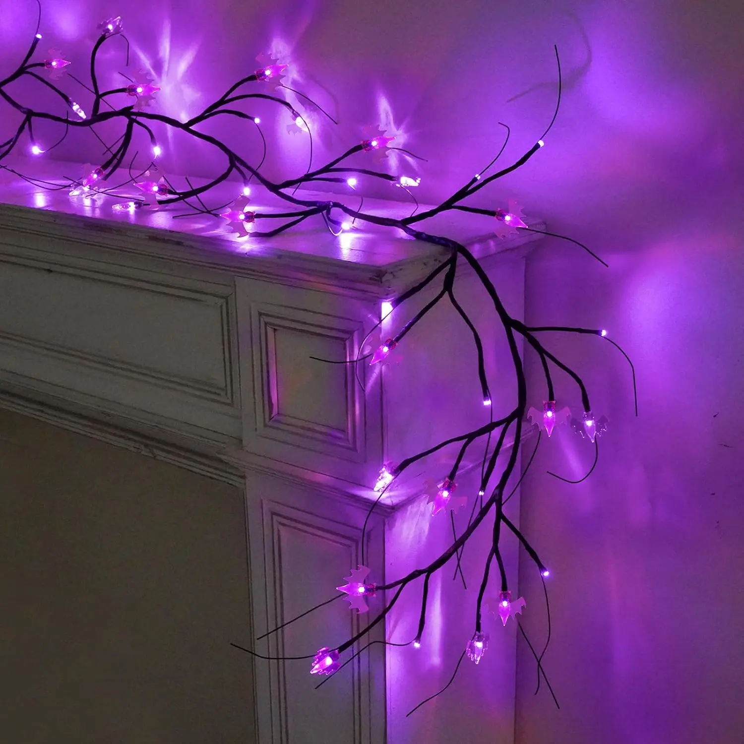 Halloween Lichter Fledermaus Kürbis Led String Licht Weide Rebe Licht Biegsamen Baum Lampe Halloween Party Home Decor Happy Halloween