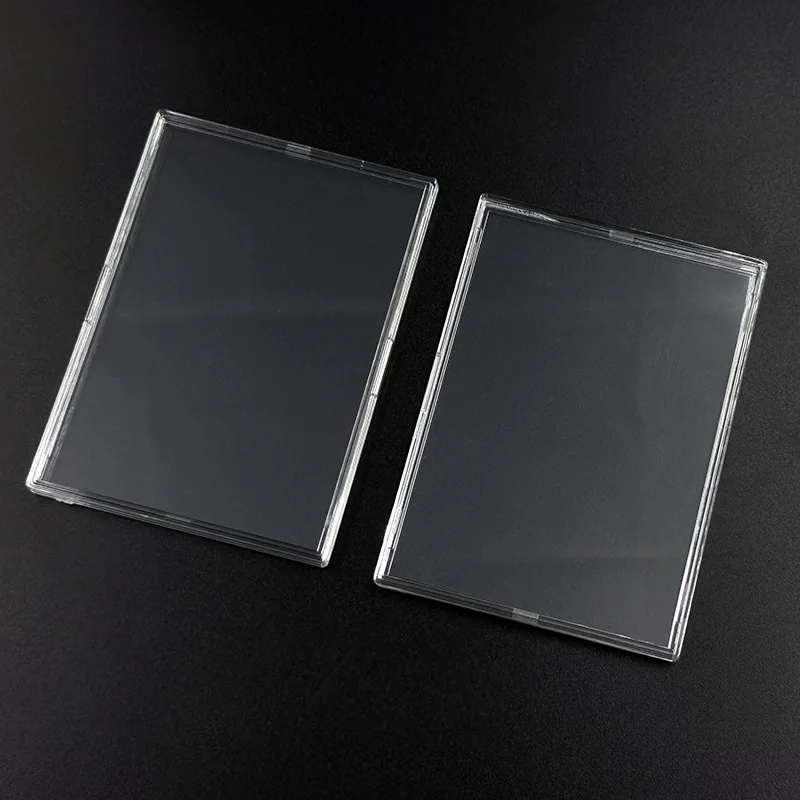 Clear Acrylic Card Holder Snap Type Gaming Sports Trading Card Display Case Kpop Idol Photo Protective Sleeves Not Magnetic