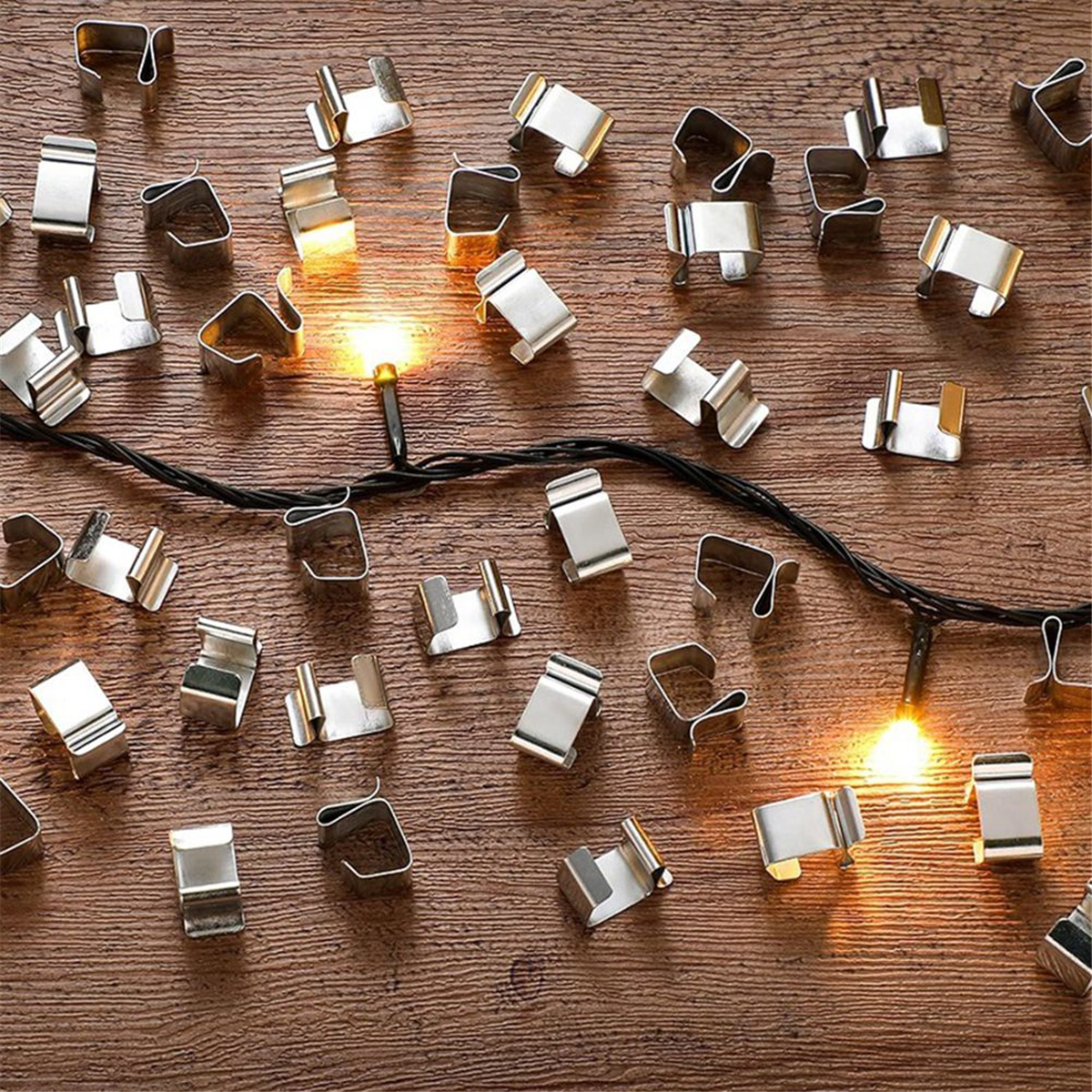 A72P 50PCS Gutter Clips for Hanging Outdoor Lights Christmas Light Clips for Outside String Lights Weatherproof Gutter Clips