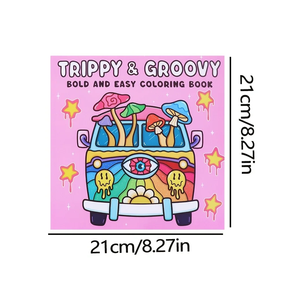 Trippy & Groovy Coloring Book for Youngsters – 24 Pages of Psychedelic Animal Sketches, Creative Painting & Relaxing Art Relax