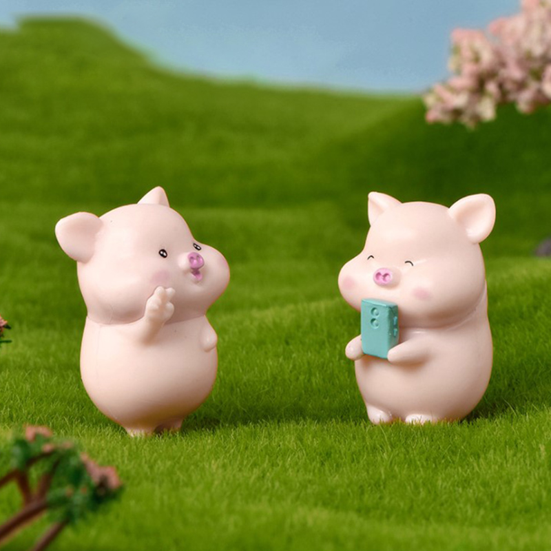 7 ピース/セット漫画豚動物人形おもちゃモデル像置物飾りミニチュア