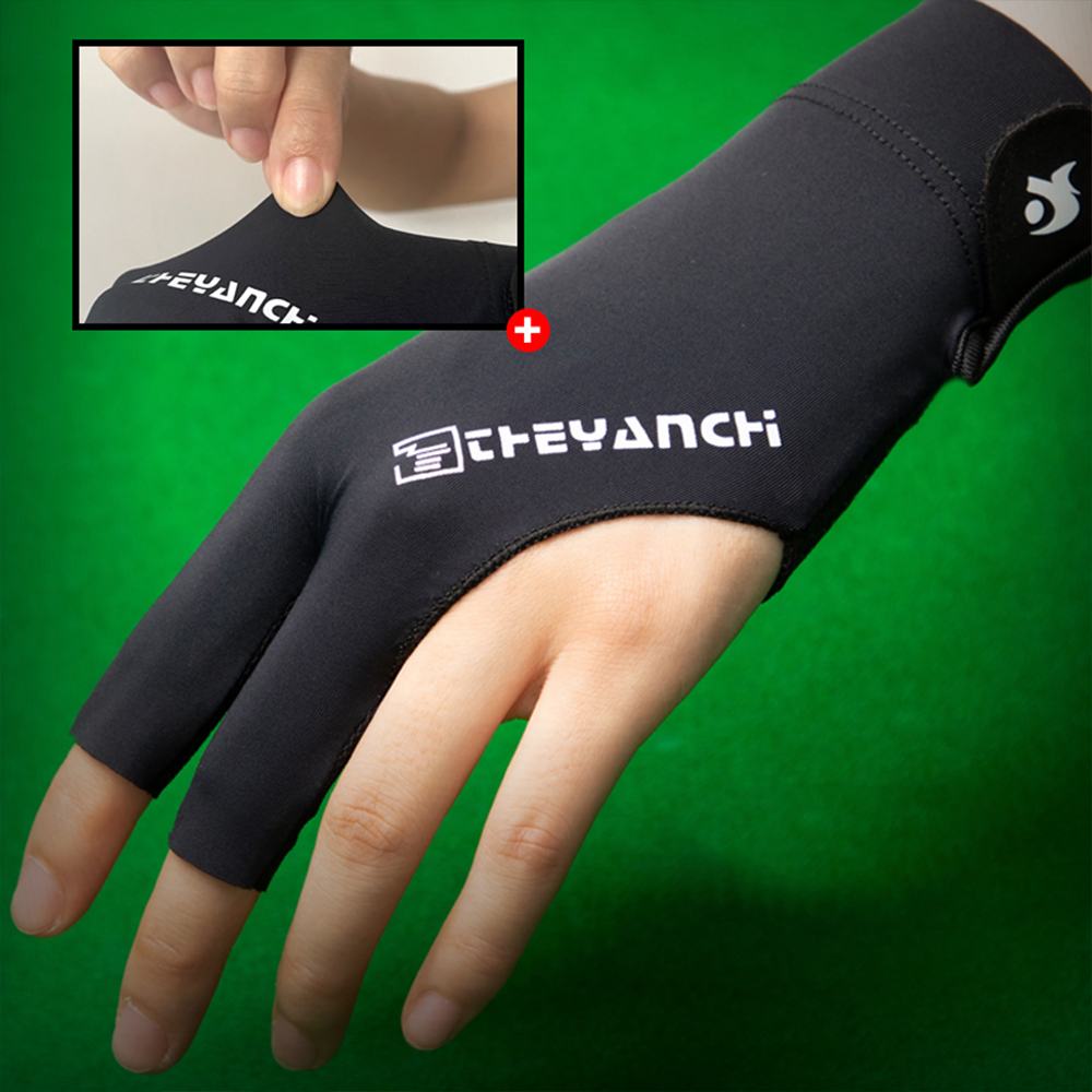 Billard-Handschuh, linke Hand, drei Finger, Snooker, Billard-Handschuh, rutschfeste Aufkleber, Elastizität, Billard-Trainingshandschuhe, Zubehör