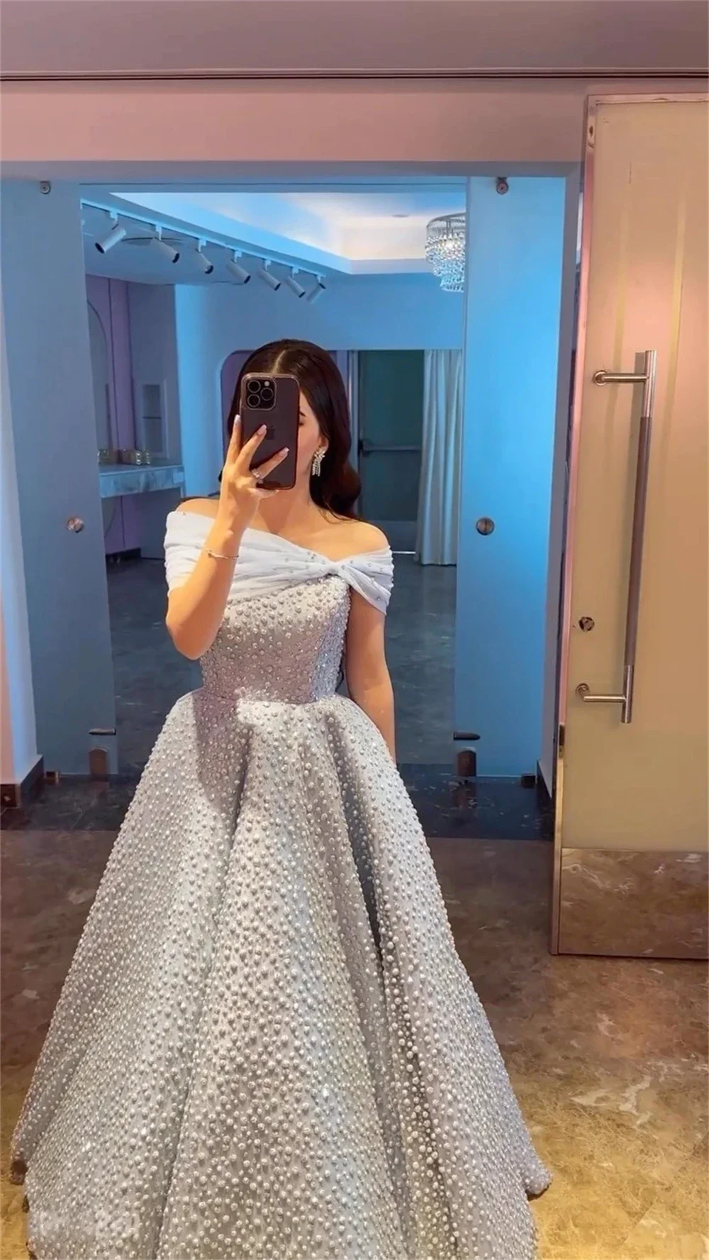 Customized Elegant Evening Gown Sparkling Luxury A-line To The Ground Gowns Gala Elegant Dresses  Luxury Women Modern Style