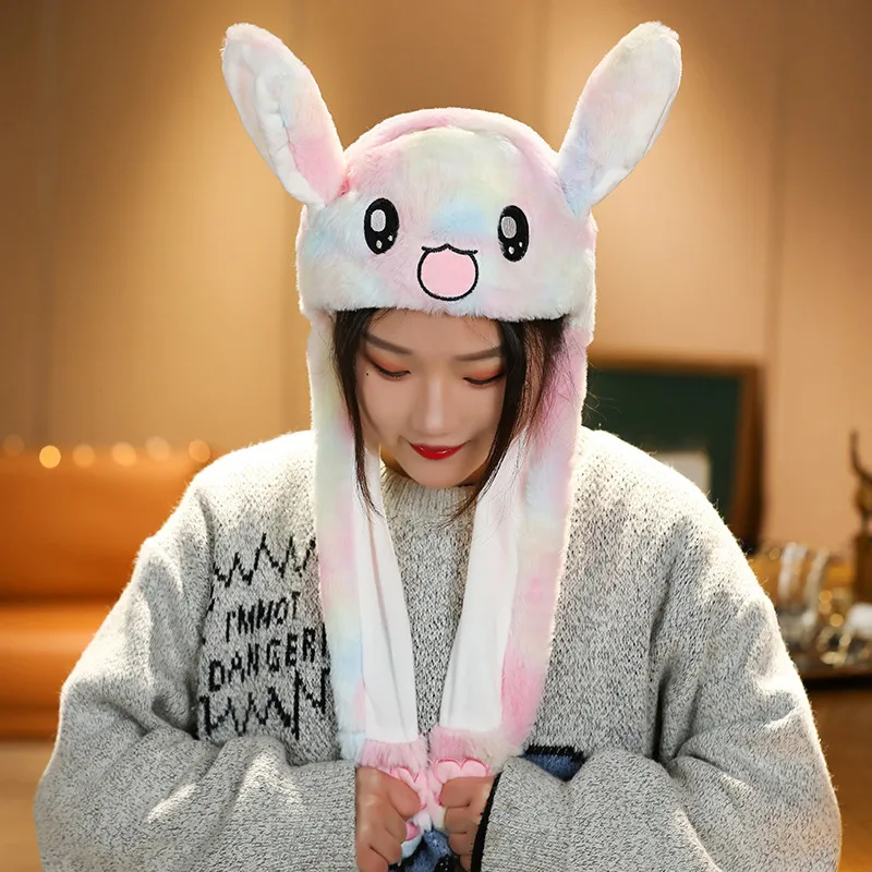 หูค่าเฉลี่ยหมวกกระต่ายน่ารักคอสเพลย์ปาร์ตี้ตลกการ์ตูนเกมหมวก Plush กระโดดหูย้ายหมวกหมวกแปลกใหม่สำหรับเด็กผู้ใหญ่