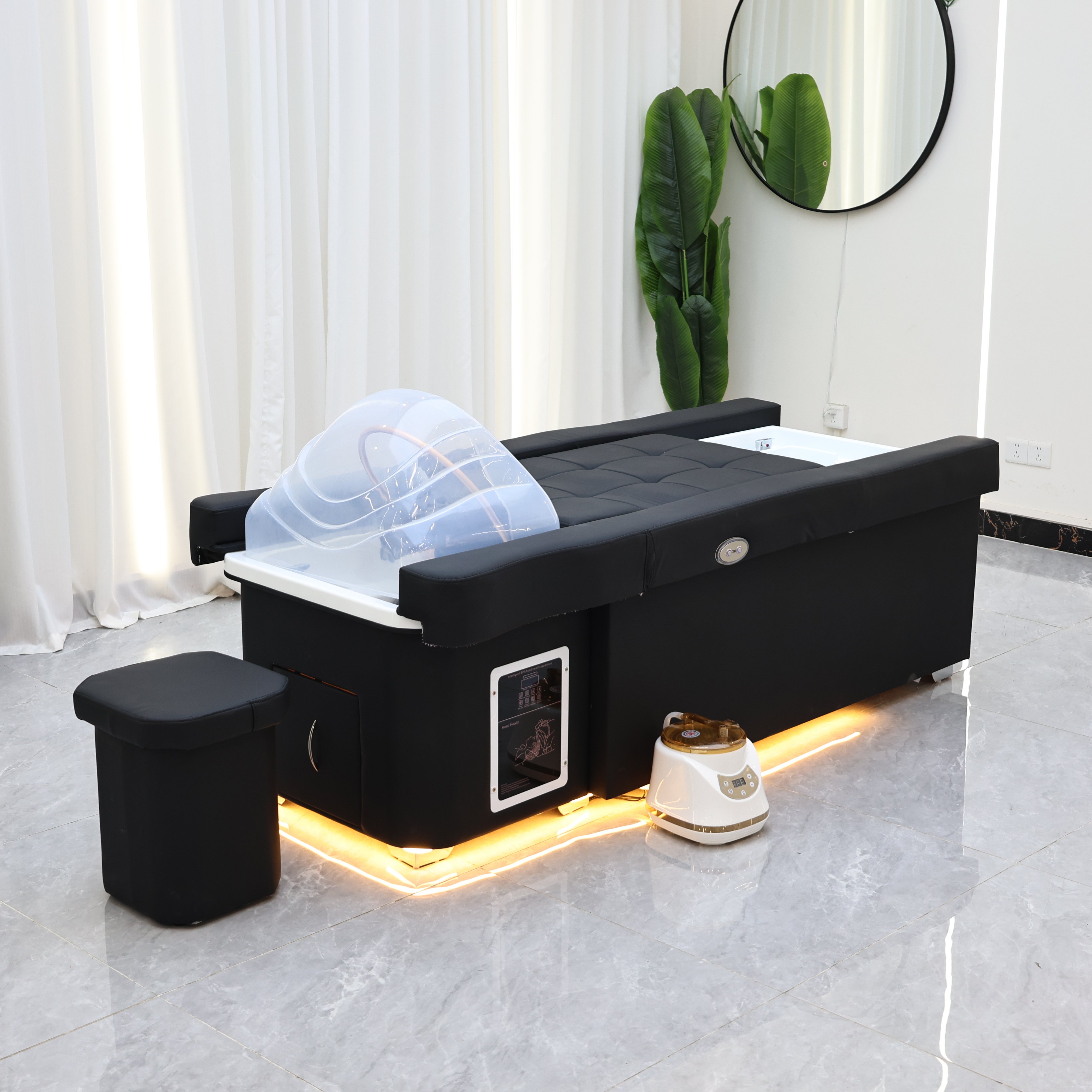 XinSheng 2025 Type d'ascenseur électrique Table de Massage lit de Massage shampooing lits tête SPA Salon meubles cheveux lavabo bain de pieds