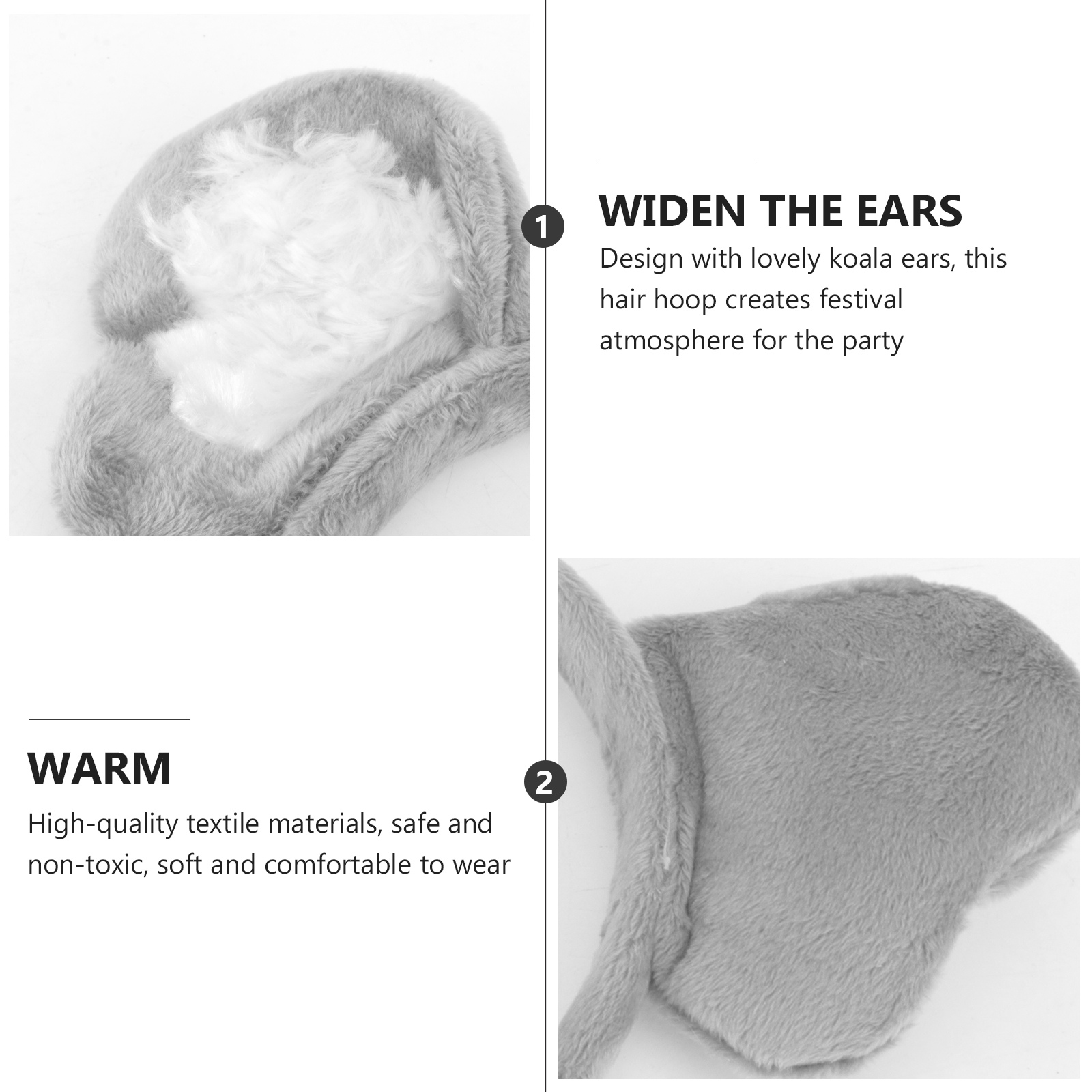 Koala bando telinga hiasan kepala hewan kinerja rambut Polyester hiasan kepala pesta wanita