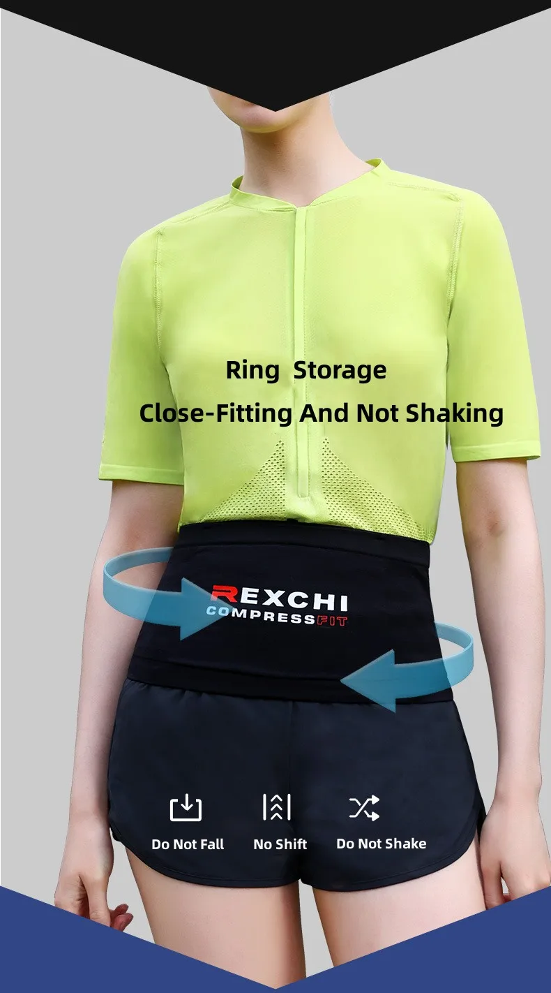 REXCHI – sac de taille de course caché, léger, ceinture Marthon, Portable, élastique, respirant, grande capacité pour le Sport de plein air