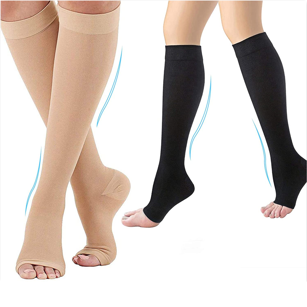 Calcetines de compresión S-XXL médicos para prevenir venas varicosas, manguera de soporte sin dedos para mujeres y hombres, 1 par
