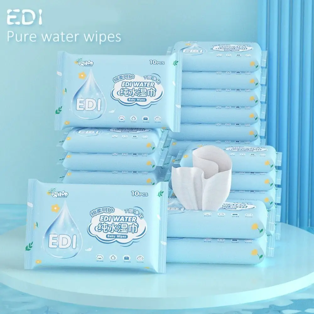 10 stks/pak Nieuwe Spunlace Geweven Stof Babydoekjes EDI Zuiver Water Extractable Babyverzorging Gereedschap Draagbare Wegwerp Natte Doekjes