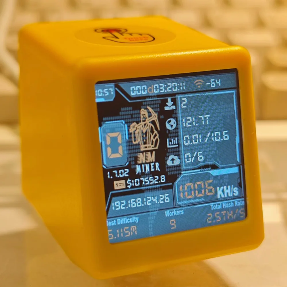 NMminer nerdminerV2 1060KH/S NM-TV - ESP32 BTC SOLO Lottery Miner e presente inteligente SmallTV Desktop Clock