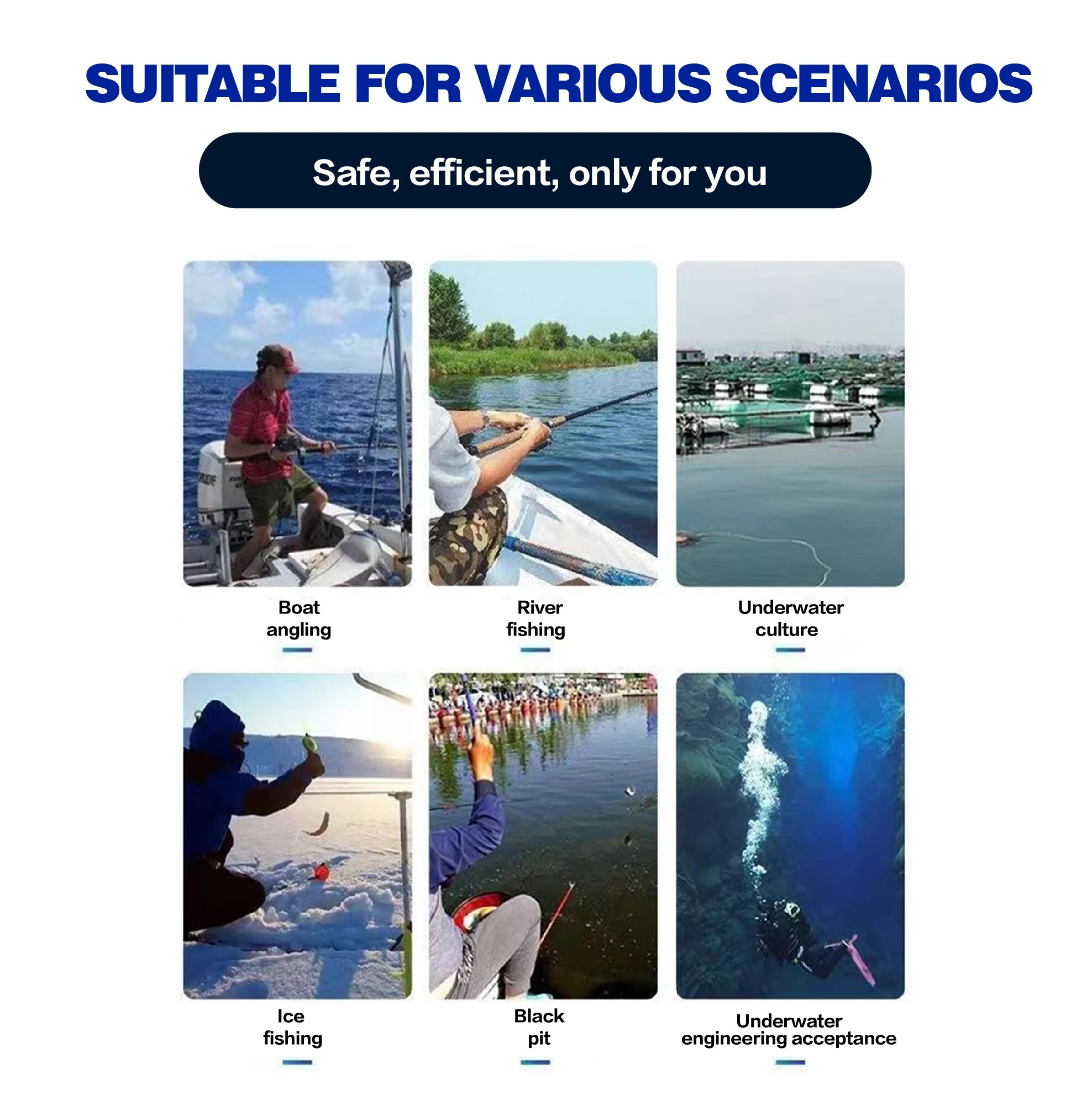 HEE RAK-Détecteur de profondeur de poisson portable, détermination de l'eau, 1080P, 4.3 ", LCD, caméra de pêche sous-marine à 220 °, vision nocturne