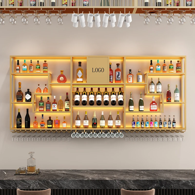 Restaurant Wein regal Bar Theke Industrie Wind Display Rack Weins chrank