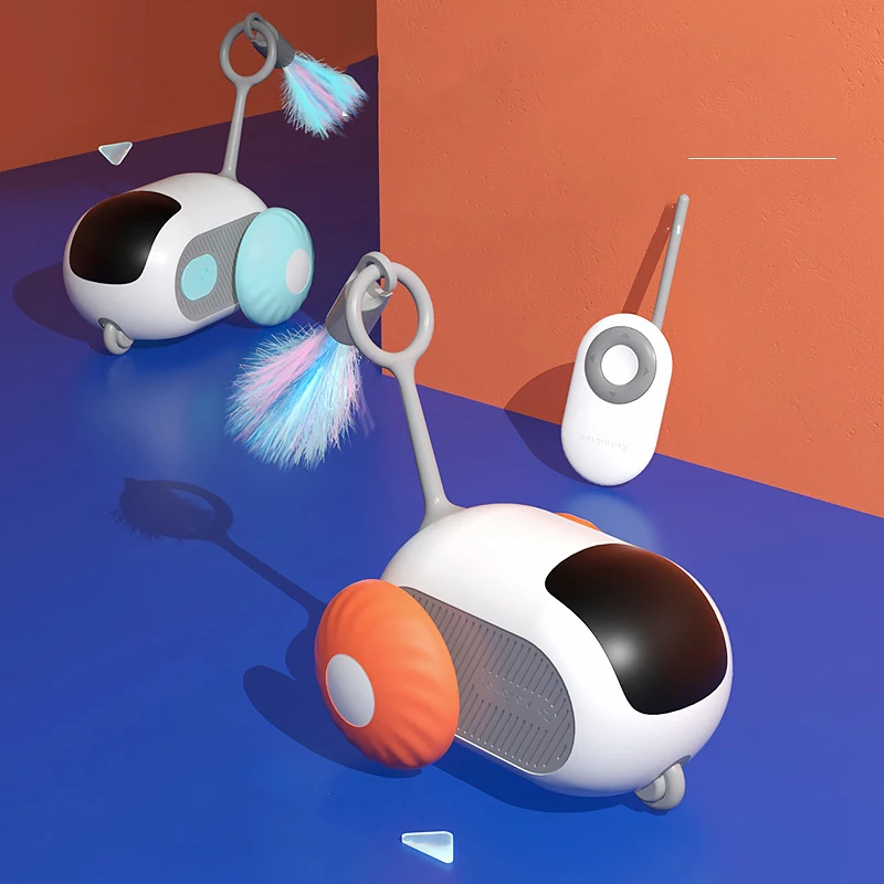 ไฟฟ้าของเล่นแมวรีโมทคอนโทรลกีฬารถ Teaser Stick Self-Help ความเบื่อ Reliever ในร่ม Cat Interactive สมาร์ทของเล่นแมว