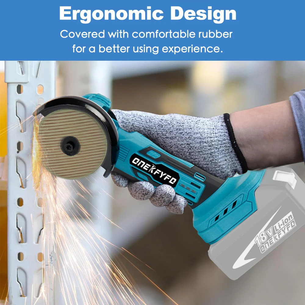 Brushless Mini 3inch Wireless Polisher 76mm Rechargeable Small Cutting Machine Power Tool for Makita Battery(No Battery)