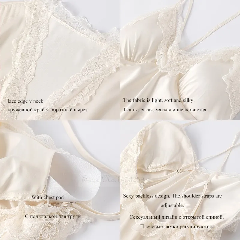 Новый женский длинный халат, ночная рубашка, комплект, сексуальная одежда для сна с кружевной отделкой, ночная рубашка на подтяжках, весна-лето, повседневное атласное домашнее платье, халат