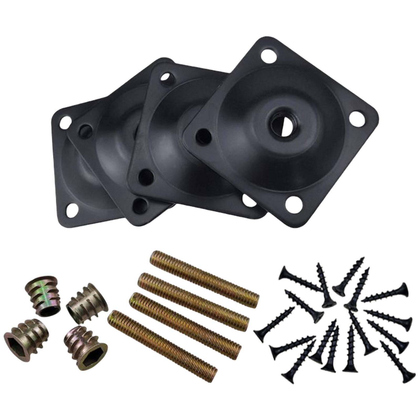 4個の脚固定プレート、5/16 "ツールノドマンベッド用ハンガースクリューアクセサリー