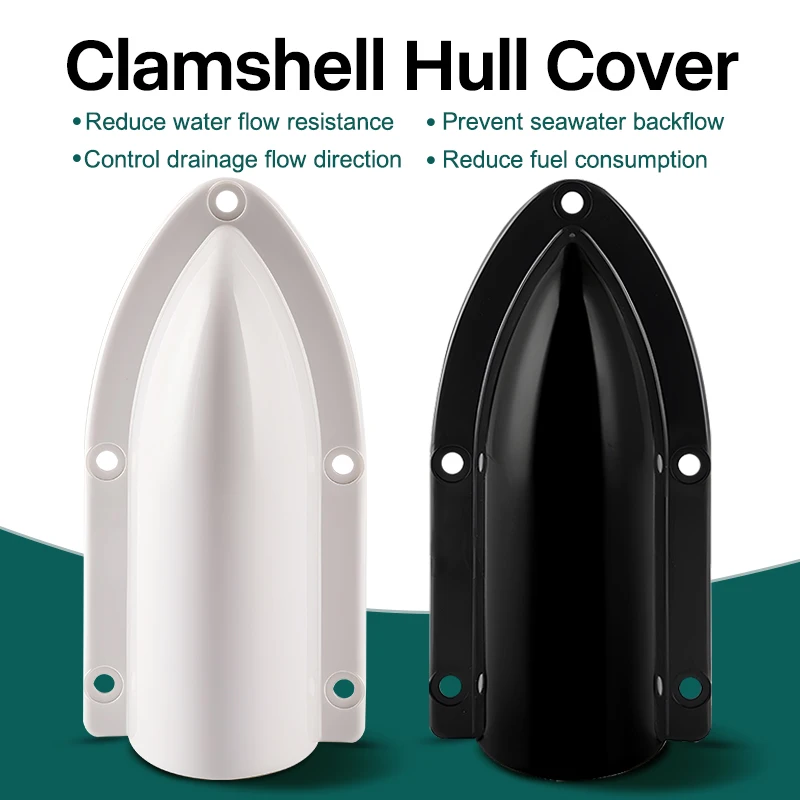 Marine Clamshell-Ablaufabdeckung – Anti-Rückfluss-Bootsablaufabweiser, wasserdichter Spritzschutz, reduziert Wasserbeständigkeit, ABS,