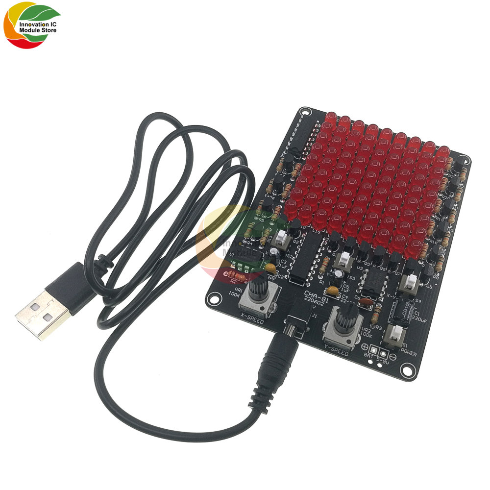 CHA-81 DC5-9V LED Follow Spot DIY Teile Produktions kit Spaß elektronische Produktion Trainings kit 9x9 LED Punkt matrix DIY Kit