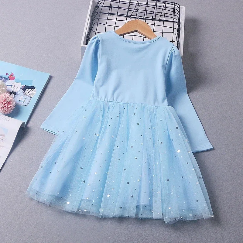 Abiti autunnali per ragazze Abiti Frozen Elsa Abiti Festa di compleanno Manica lunga Costume da principessa Abiti da festa per bambini adolescenti