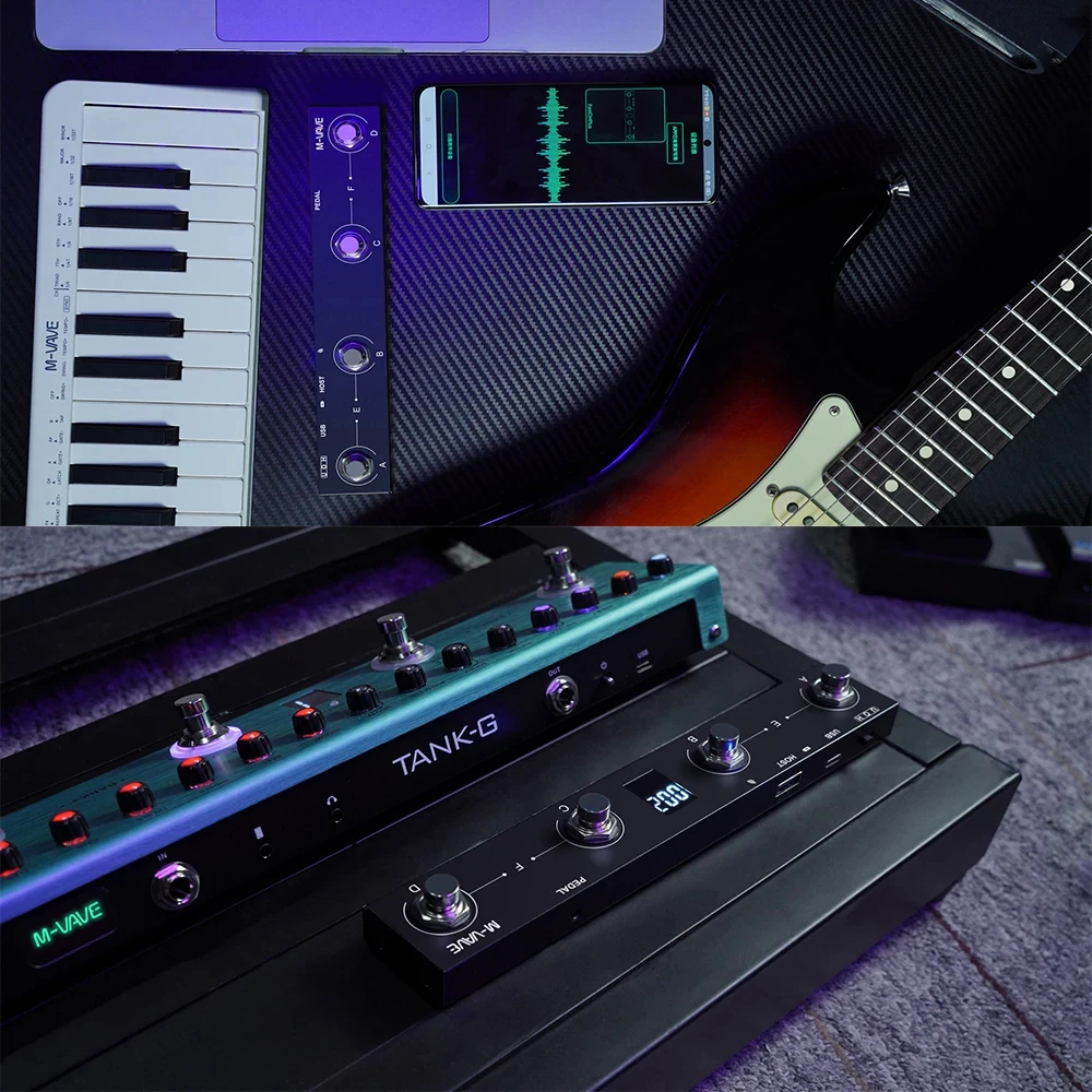 M-VAVE CHOCOLATE PLUS MIDI Bluetooth controller,Pedal flipper multifunction,Intelligent APP Controls/Digital Display Screen