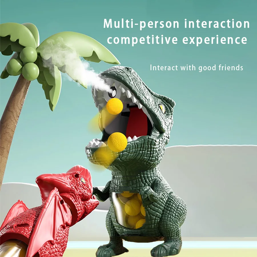 เด็กไดโนเสาร์ยิง Tyrannosaurus Rex Ball Bullet ปืนเด็ก Interactive ปริศนาของเล่นอนุบาล