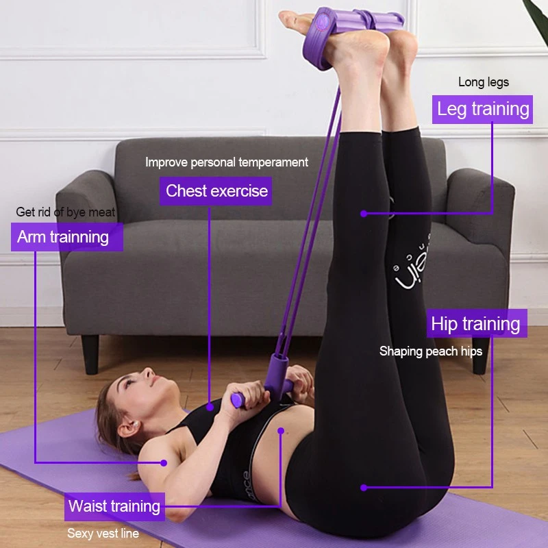 Corda di tensione multifunzione Corda di tensione elastica per pedale yoga a 6 tubi Estrattore Fascia di resistenza per allungamento delle gambe Allenamento dimagrante