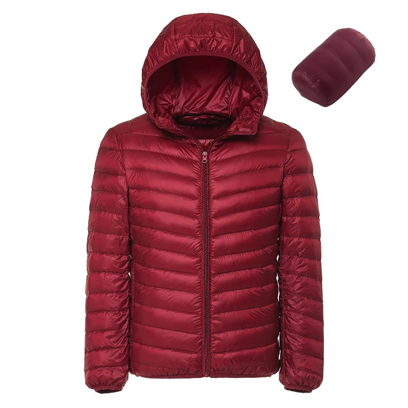 Fashion Boutique White Duck Down Solid Color Lightweight Men's Casual Hooded Down Jacket Male Down Jacket Spring and Autumn