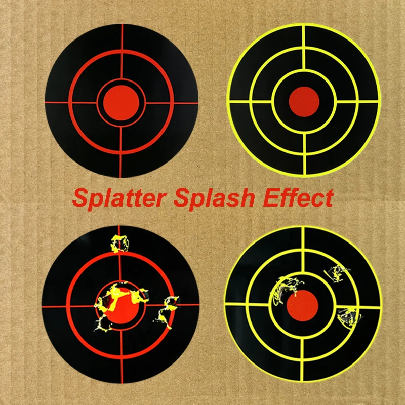 200 PCS/250 PCS/ม้วน 3 "Self กาวเป้าหมายการยิงสติกเกอร์ Splatter Splash AMP Reactive การฝึกอบรมการล่าสัตว์สติกเกอร์