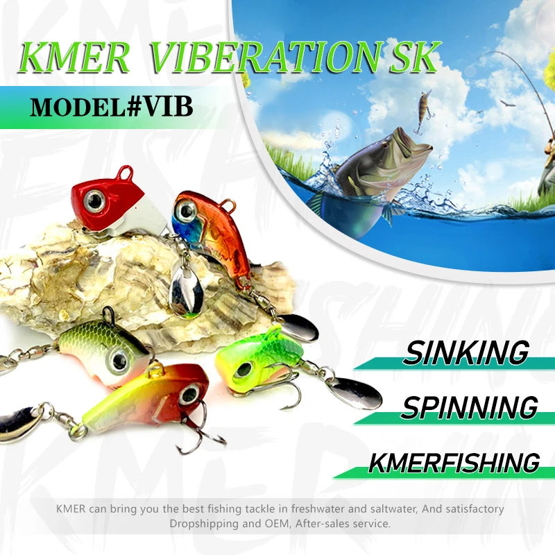 KMER V4 Mồi Câu Cá Bằng Mùa Đông Jig Spinner Spinjig VIB Đánh Chìm Wobbler Móc Pike Walleye Thiết Bị Phụ Kiện Giải Quyết