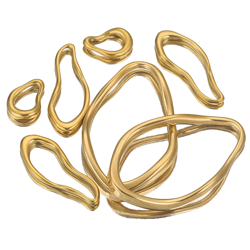 Conectores de acero inoxidable para fabricación de joyas, pendientes de bisel Irregular, dijes, suministros de joyería, piezas, hallazgos Diy, 5 uds.
