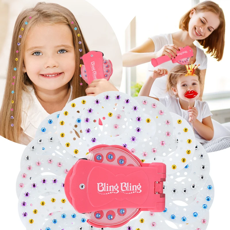 Kit de 180 gemas para niñas, juegos de maquillaje de imitación, juguetes, cristal, diamantes de imitación, decoración artística, diseño de pelo de princesa DIY, pegatina para zapatos