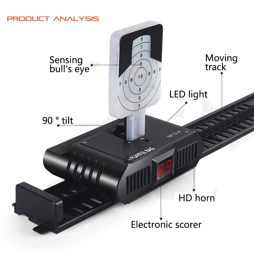 2025 อัพเกรดใหม่อัตโนมัติเต็มรูปแบบ multi-function เสียงเพลง scorer อัตโนมัติรีเซ็ตอัตโนมัติเป้าหมายเลเซอร์ของเล่นปืนยิงเป้าหมาย