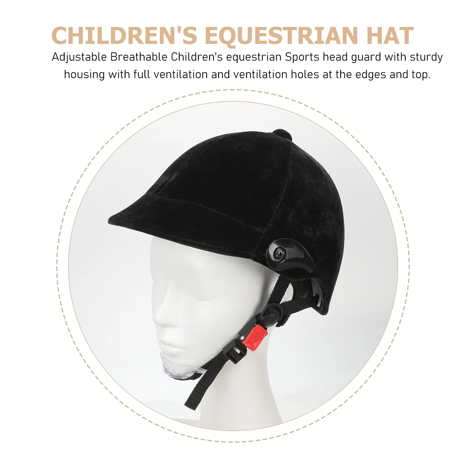 Deportes ecuestres transpirables ajustables para niños, carcasa resistente, borde de ventilación completo, ropa suave y cómoda
