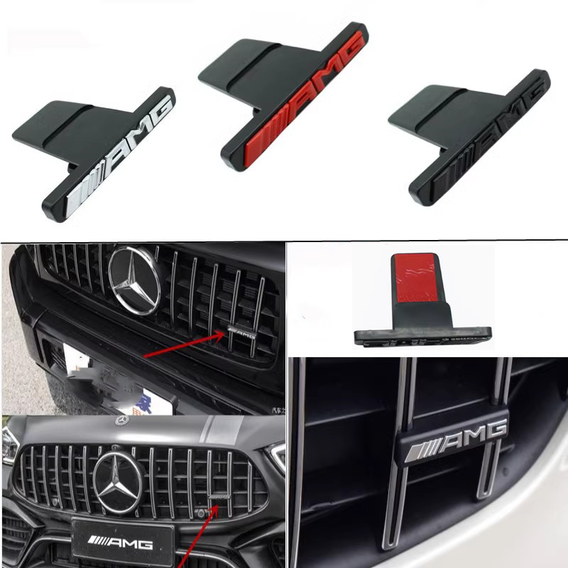 3D Abs Mercedes Benz Amg Grill Embleem Badge Voor Mercedes Glc G Klasse W204 W205 W212 W213 Gt Модель Amg Наклейка Аксессуары