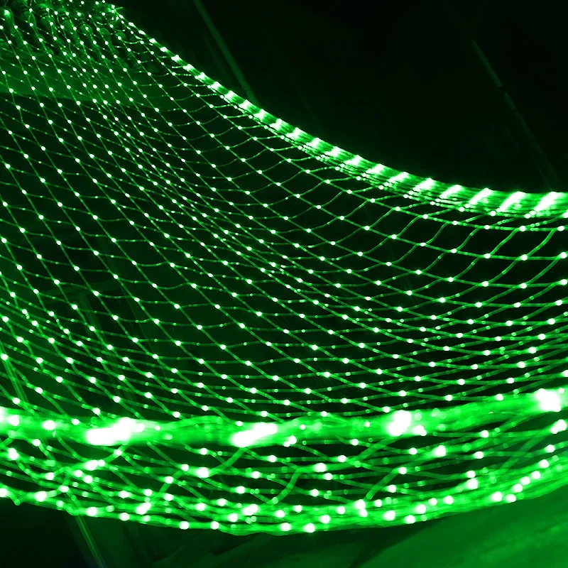 Enchufe europeo 1,5x1,5 M 2x3M guirnaldas de Navidad cadena LED red navideña luz Hada fiesta de Navidad jardín decoración de boda cortina de luz