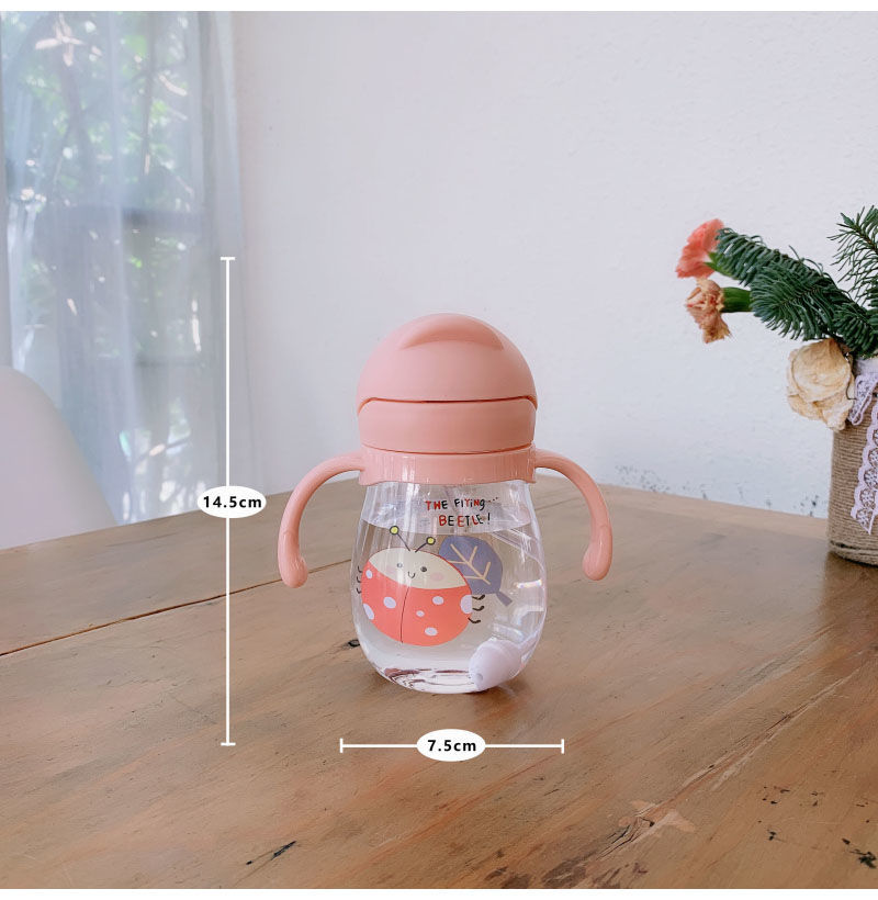 1pc copo de água do bebê palha bonito anti-asfixia jardim de infância crianças copo de água com bola de gravidade duckbill copo infantil beber copo