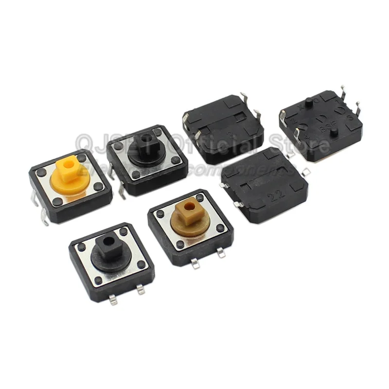 20 piezas interruptor de botón táctil 12*12*7,3 MM Micro interruptor pulsador A14 A24 cubierta de botón 12x12x7,3 MM botón de cabeza cuadrada