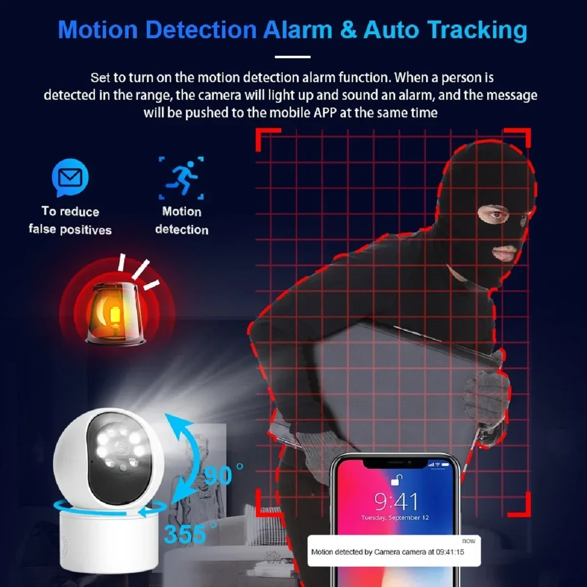 8MP Smart WiFi IP Camera Indoor Home Security Baby Monitor PTZ Camera Automatic Tracking Video Two-way Audio Surveillance Camera