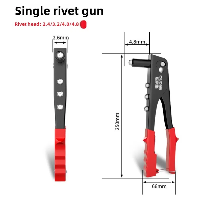 Kit de ferramentas de rebitador manual de arma de rebite resistente profissional com 100 peças de rebites para barco de reboque de móveis-conjunto de arma de rebite pop