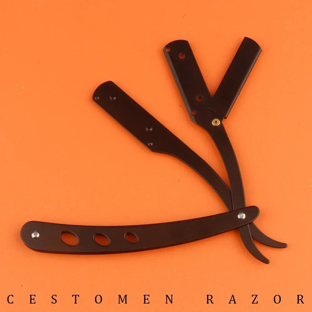 Barbiere Rasoio interamente in acciaio Trimmer in acciaio inossidabile Portacoltelli manuale Rasoi Parrucchiere Rasatura Portacoltelli per rifinitura del viso