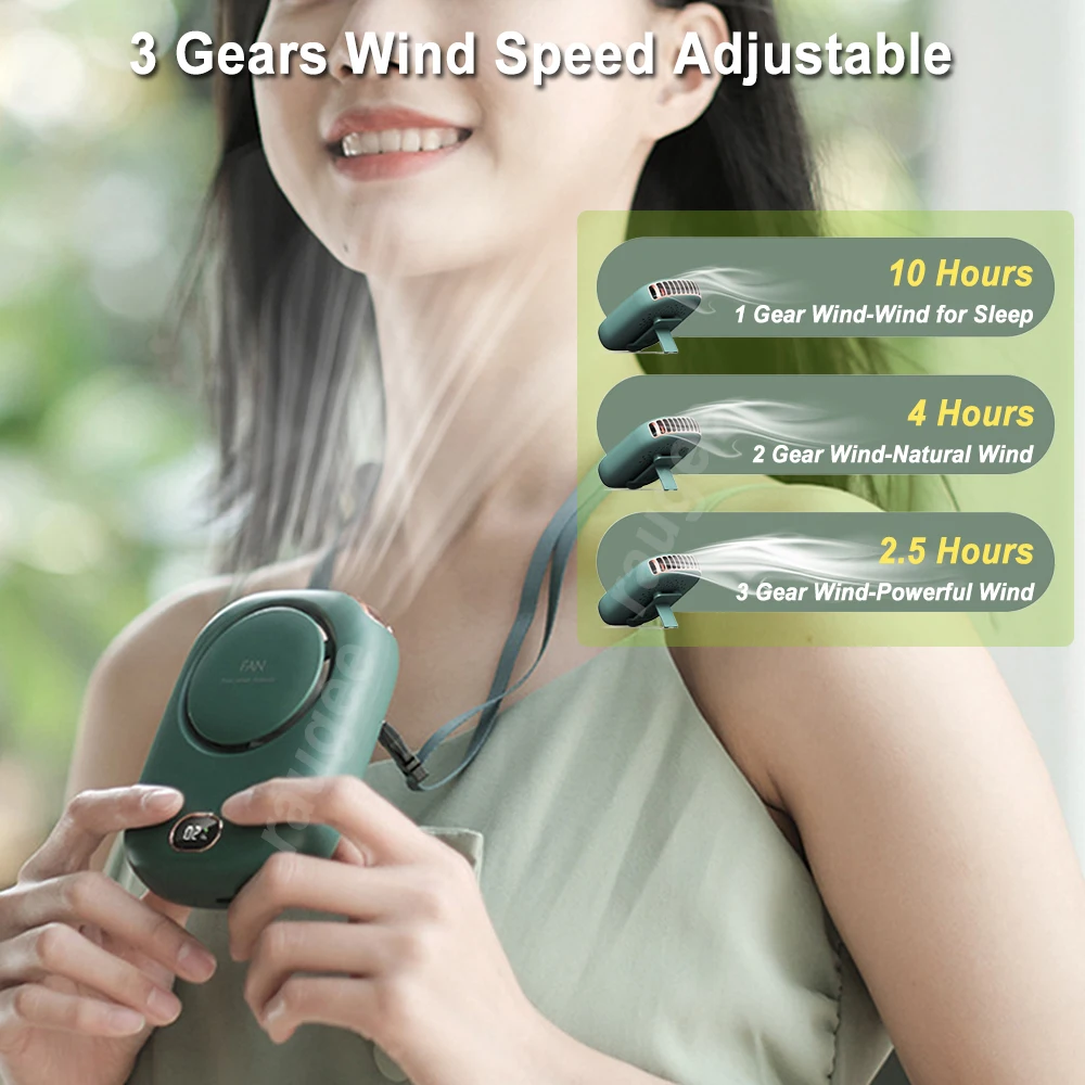 Tragbarer Mini-Ventilator, Taillenclip-Ventilator, wiederaufladbar, hängender Halsventilator, Outdoor, Camping, Taillenventilator, USB, kleiner Kühl-Taschenventilator für Reisen