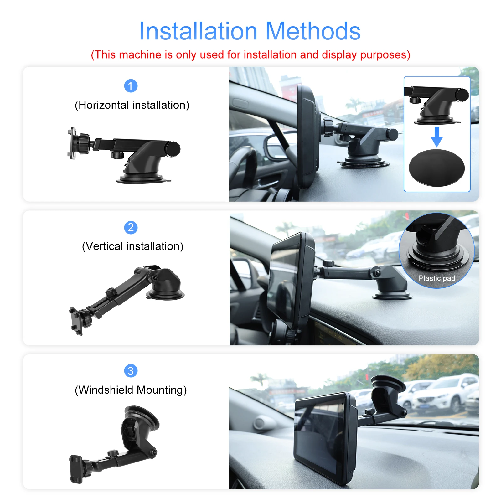 Podofo Expansion bracket holder Suction cup bracket for MP5 Car Radio Carplay Multimedia Video Player