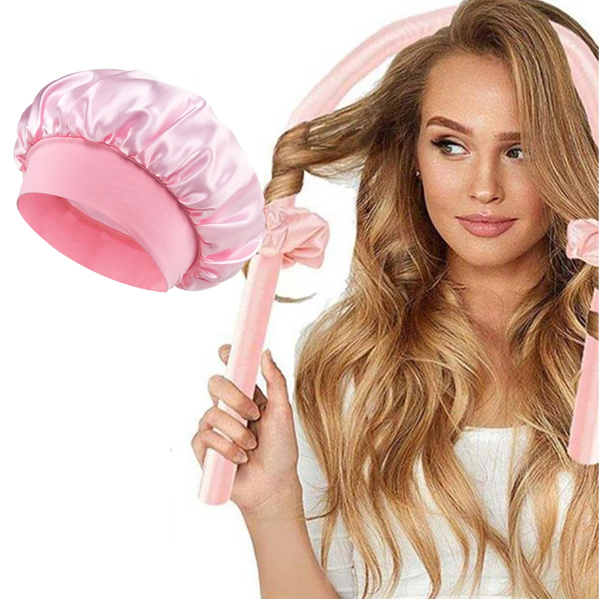 4 rizadores de pelo de esponja en 1 con 1 clip y 2 coleteros, varillas rizadoras suaves para cabello largo/curto, herramientas de peinado DIY