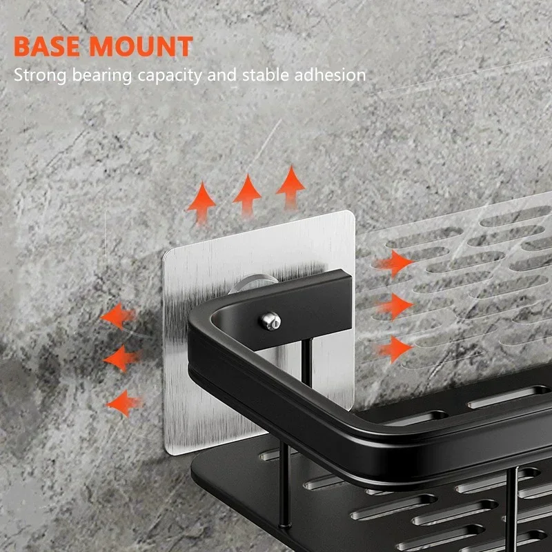 Estante de almacenamiento para el baño, estantes sin taladro, montaje en pared, estante esquinero, soporte de ducha para WC, organizador de champú, accesorios de baño