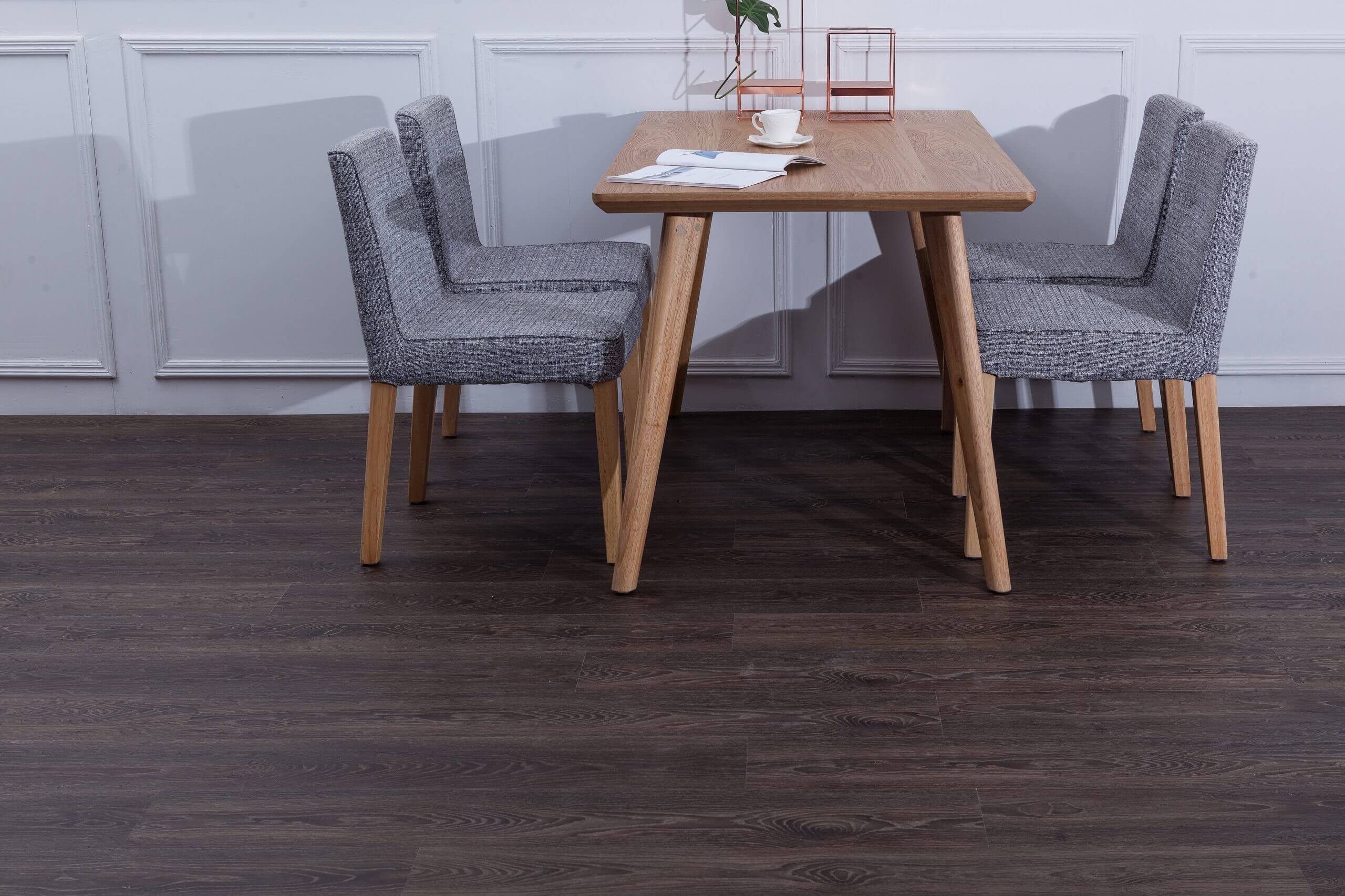 防水ビニールラミネートフローリング、剛性コア、ウッドルック、spc