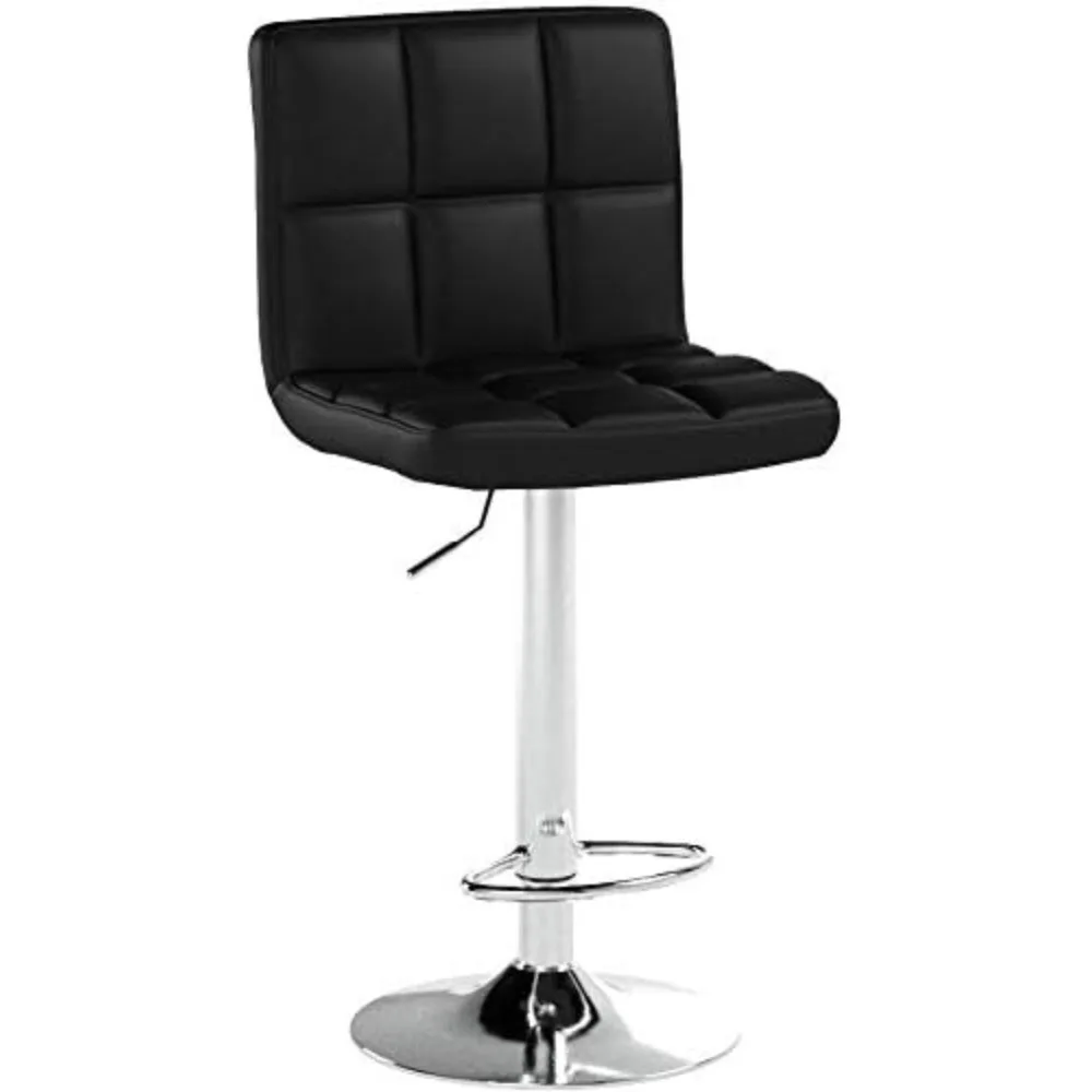 2 taburetes de bar giratorios cromados con respaldo LJB64B, taburete de bar